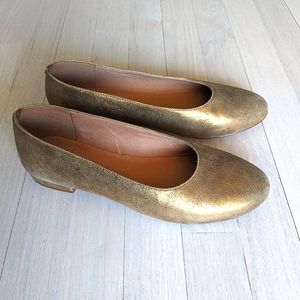 Madewell Gold Flats Womens Size 8.5